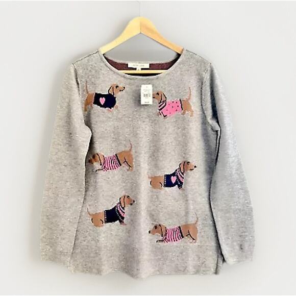*New Astrologie Dashchund Sweater 'GG Puppy Intarsia' Women's Size S🐕Weiner Dog - Picture 1 of 10